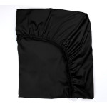 Черен чаршаф с ластик 100х200х25 см. - Сатен